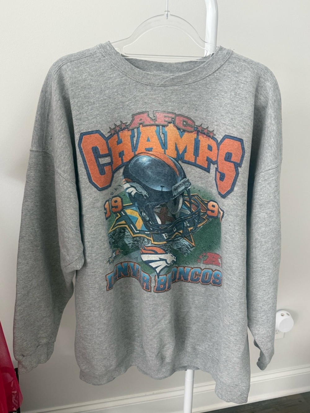Vintage NFL Denver Broncos 1997 AFC Champions Grey Sweatshirt